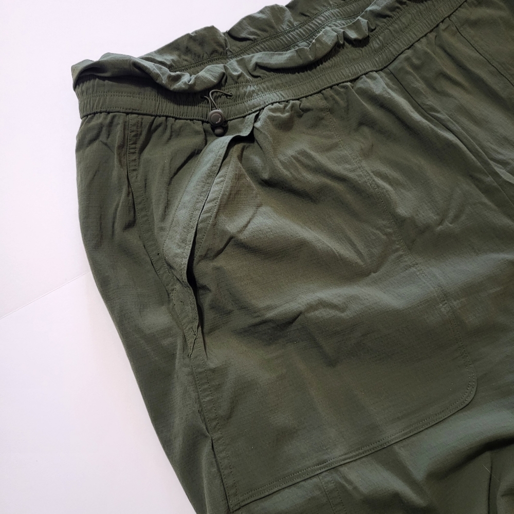 Athleta Trekkie High Rise Parachute Pant Aspen Olive Green Street wear XL tall - Picture 13 of 13